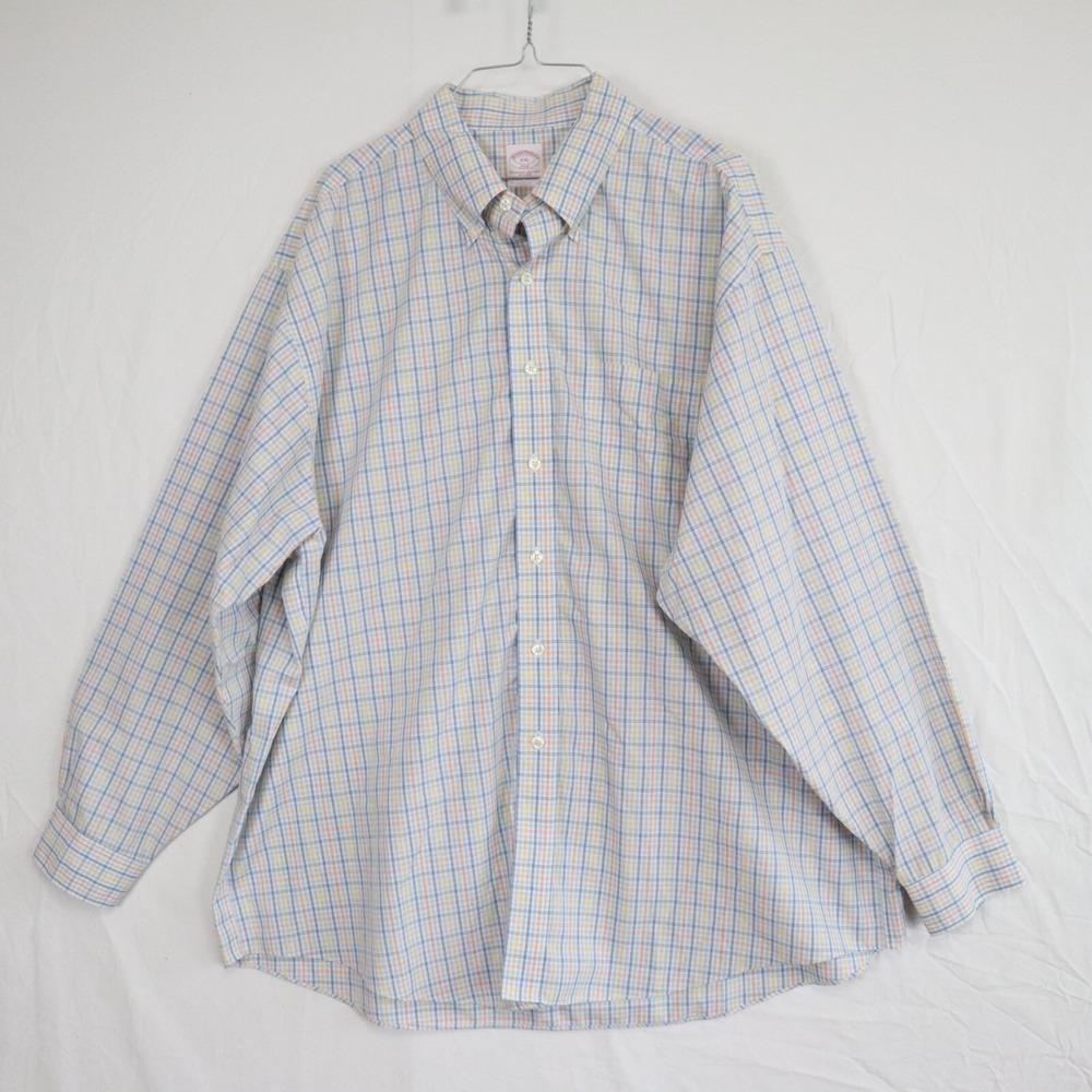 Brooks Brothers Shirt Mens 2XL XXL‎ 346 Non Iron Button Down Plaid Long Sleeve